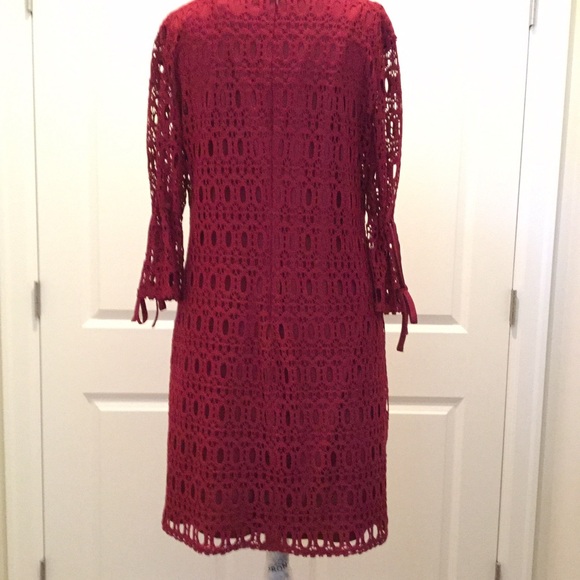 Lace Dress dark Red Size 14 - Picture 4 of 7